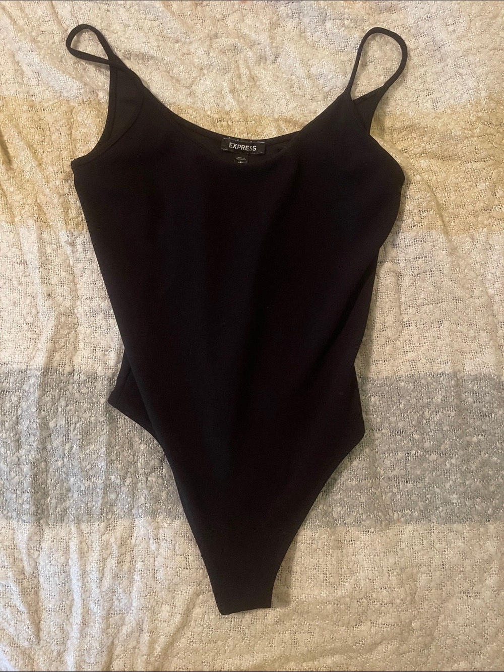 Express Black Spaghetti-Strap Bodysuit